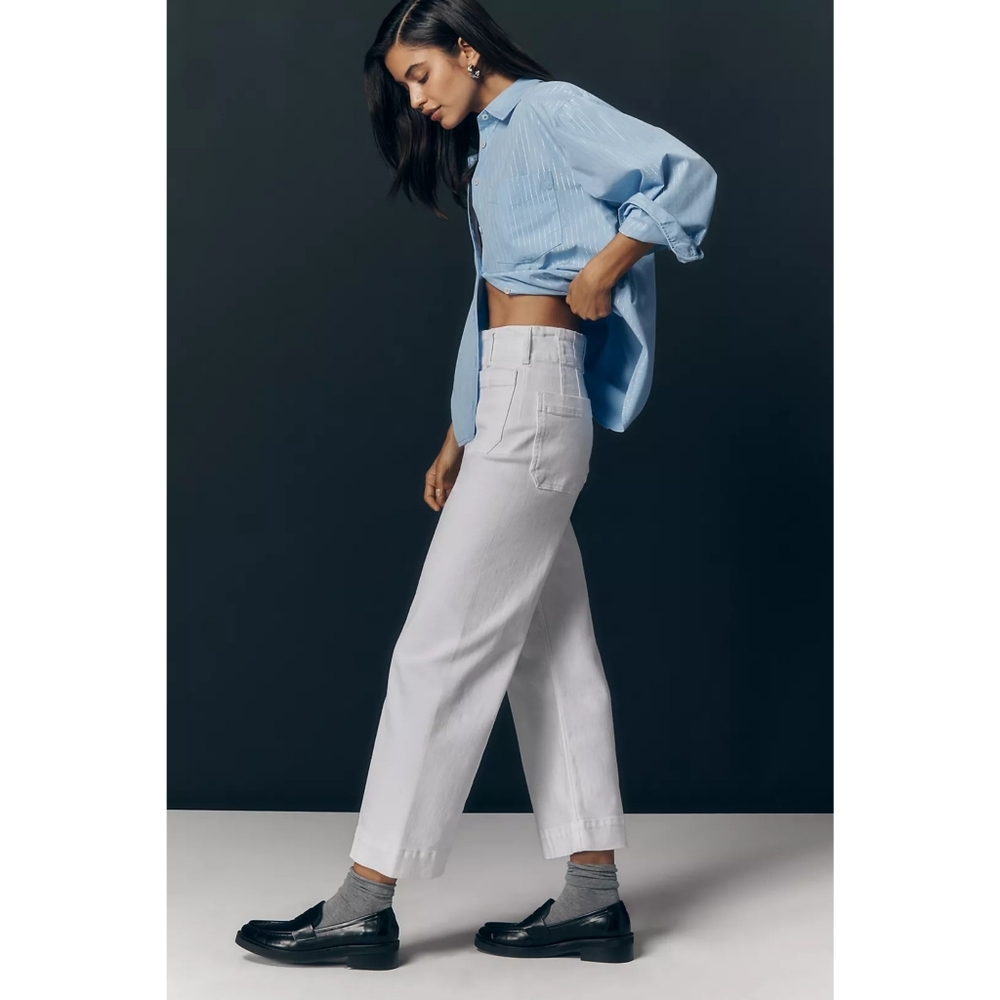 Anthropologie The Colette Crop Wide-Leg Jeans by Maeve Size 33 - Picture 3 of 11